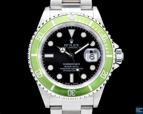 rolex green bezel flat 4|rolex submariner 41mm green bezel.